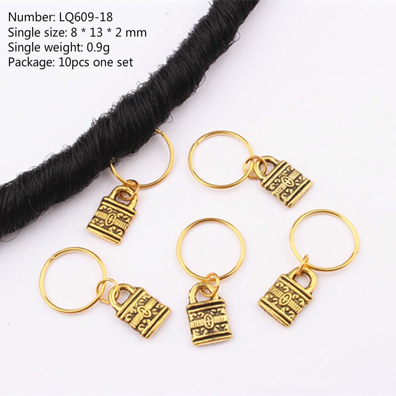 10 stk/pakke golden life tree sommerfugl charms manchetter ringe smykker dreadlock tilbehør hår fletning dread dreadlock perler clips: Nr. .18