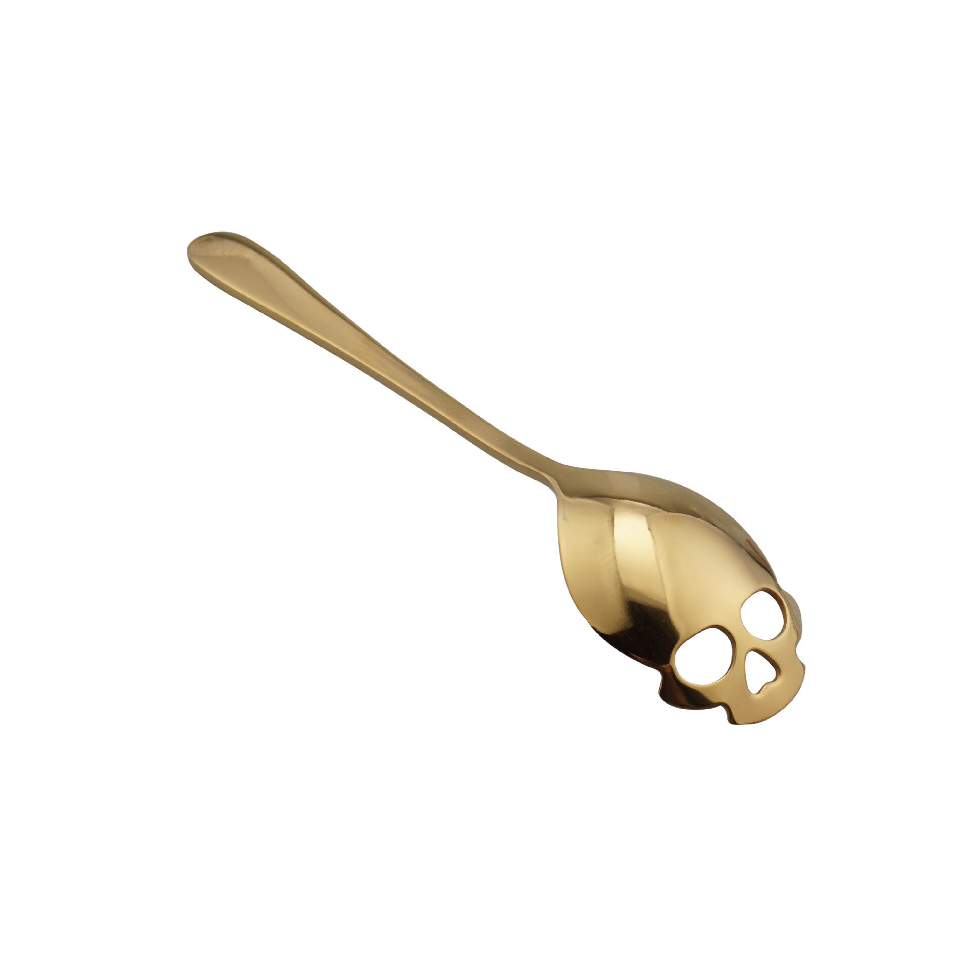 Stainless Steel Sugar Skull Spoon Cutlery Dessert Coffee Scoop Food Grade Candy Teaspoon Kitchen Tableware: Gold