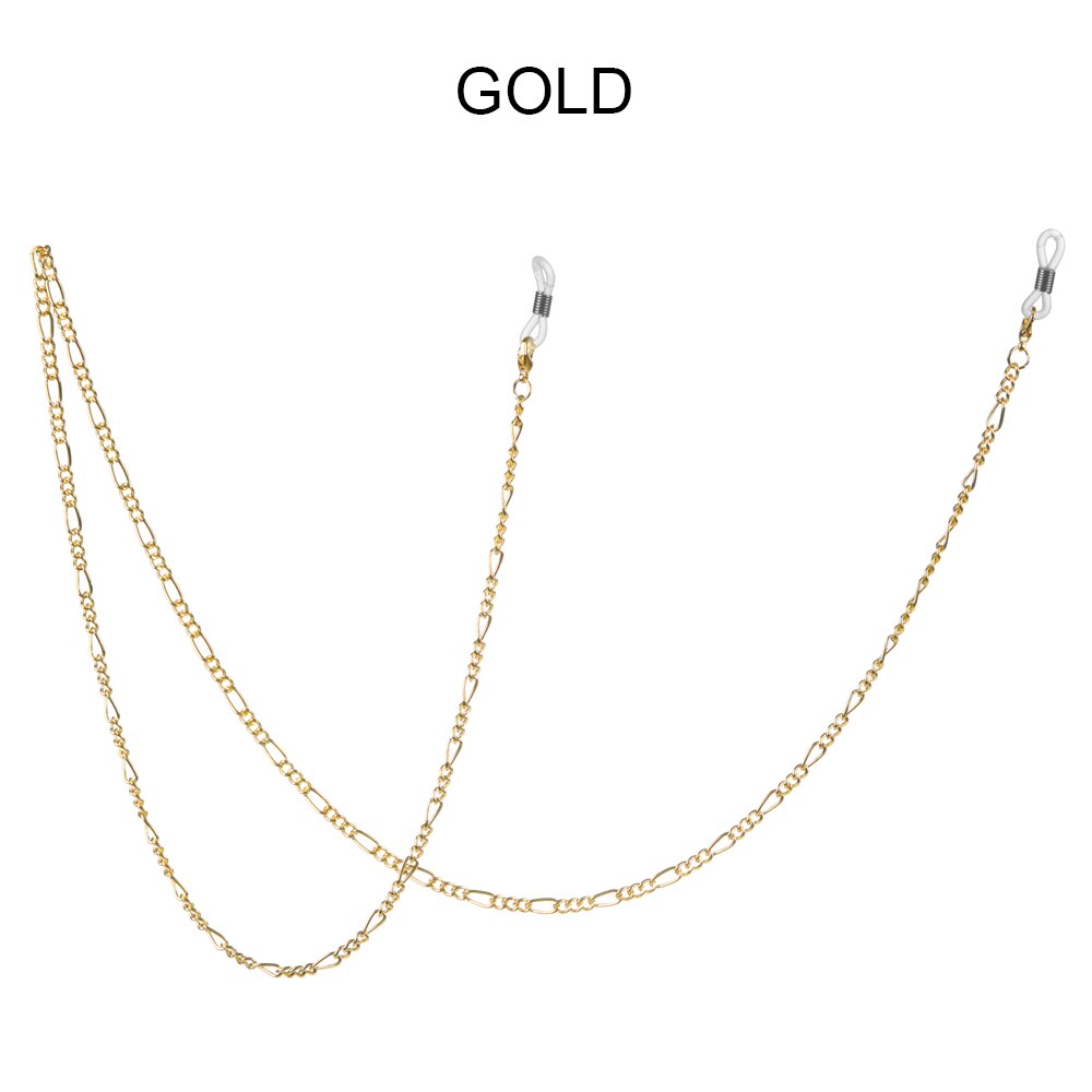 dla obu płci moda antypoślizgowy metalowy łańcuszek robić okularów uchwyt na okulary przeciwsłoneczne naszyjnik robić czytania okulary smycz okulary sznury uchwyt robić okularów: złoto