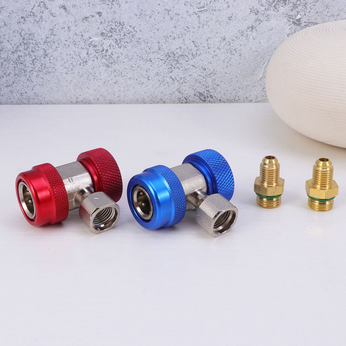 2pcs Coupler Connector Durable Metal Adapter Coupler Connector for Air Conditioning Auto Car A35