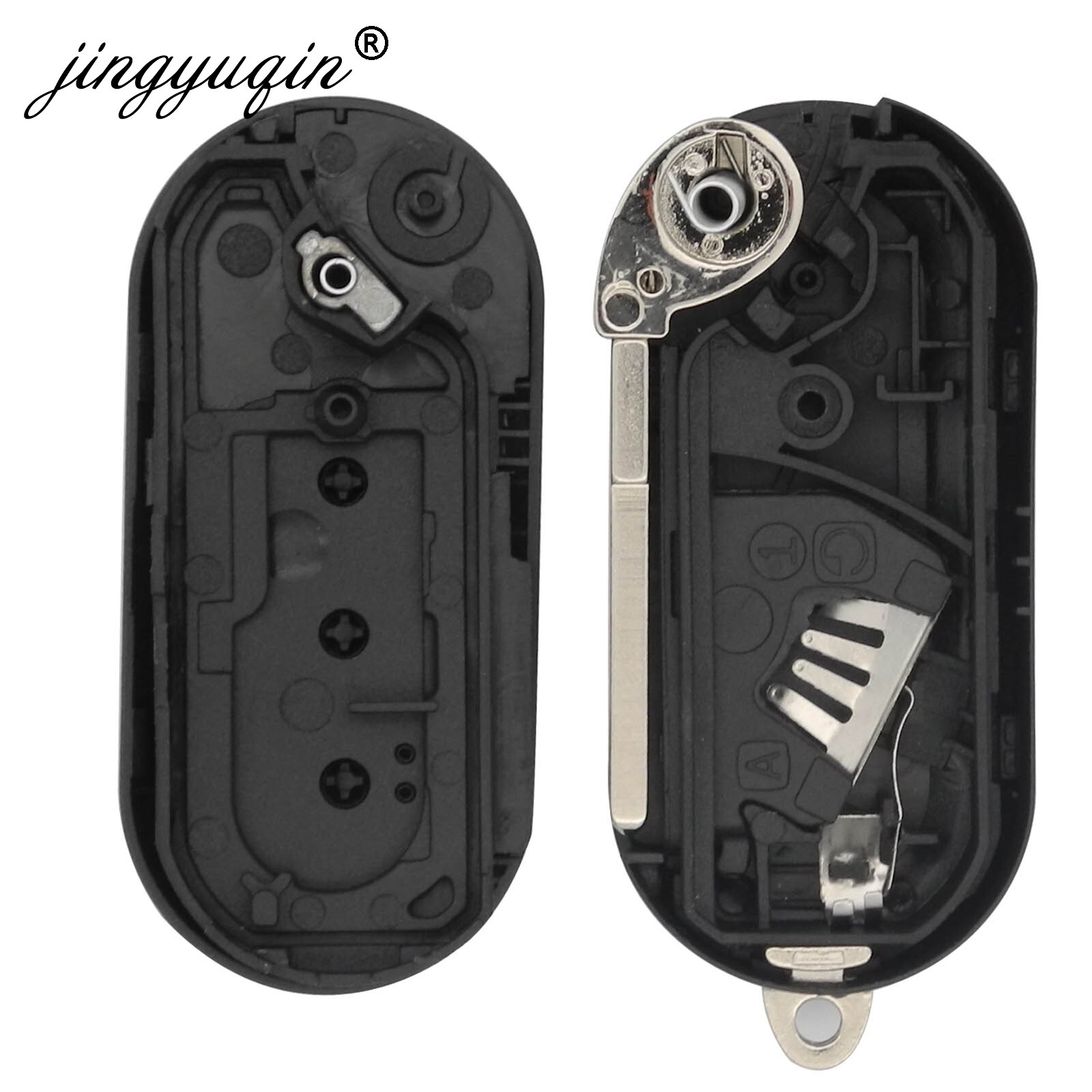 Jingyuqin Kleurrijke 3 Knoppen Flip Folding Autosleutel Shell Voor Fiat 500 Punto Ducato Stilo Panda Remote Auto Key Pad case Cover
