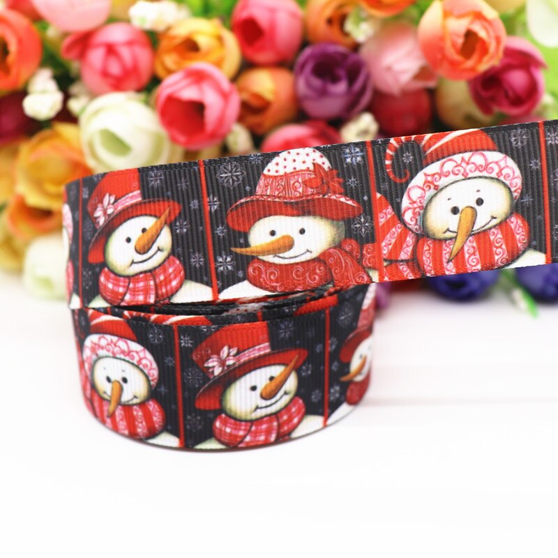 5 jardy 1 '' 25mm wstążki grosgrain z nadrukiem świątecznym na kokardy robić włosów/opakowania, materiały robić majsterkowania,  y19072404: 10
