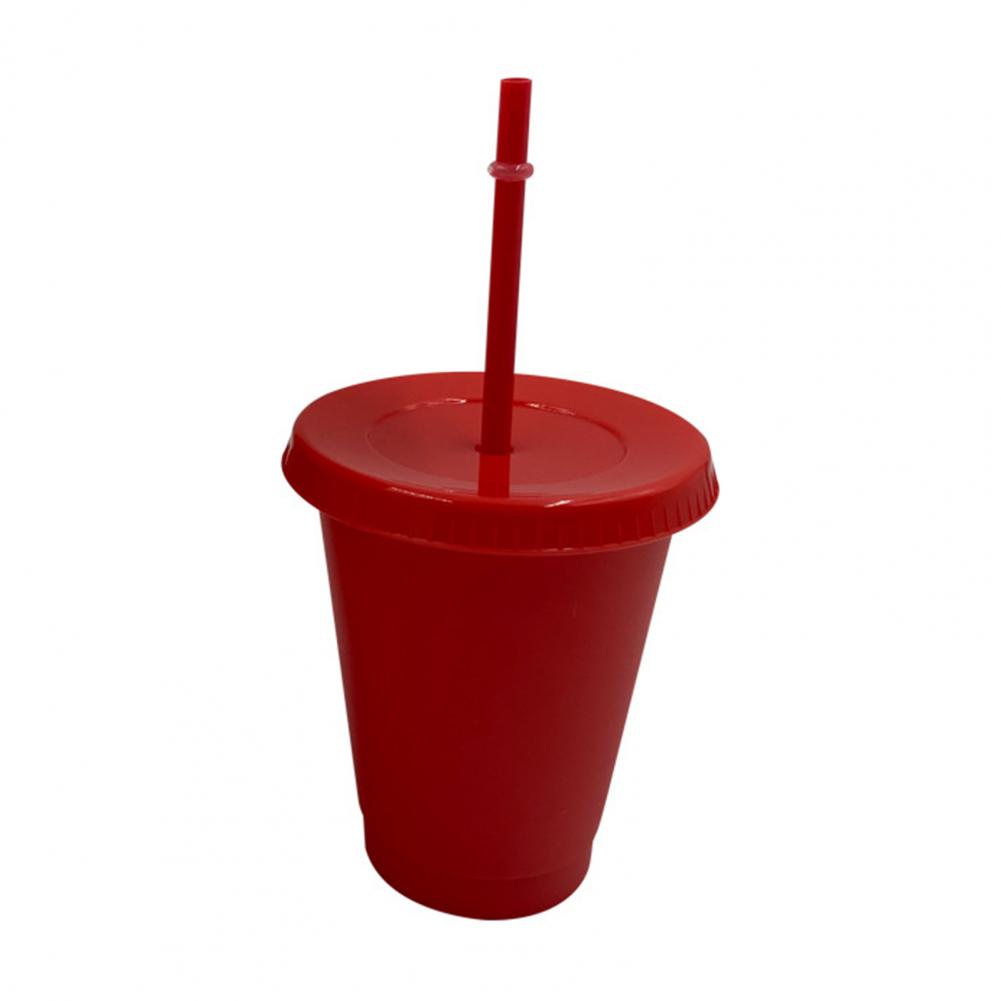 Gobelet en paille réutilisable de couleur unie avec couvercle pour la maison, 60%: Red S