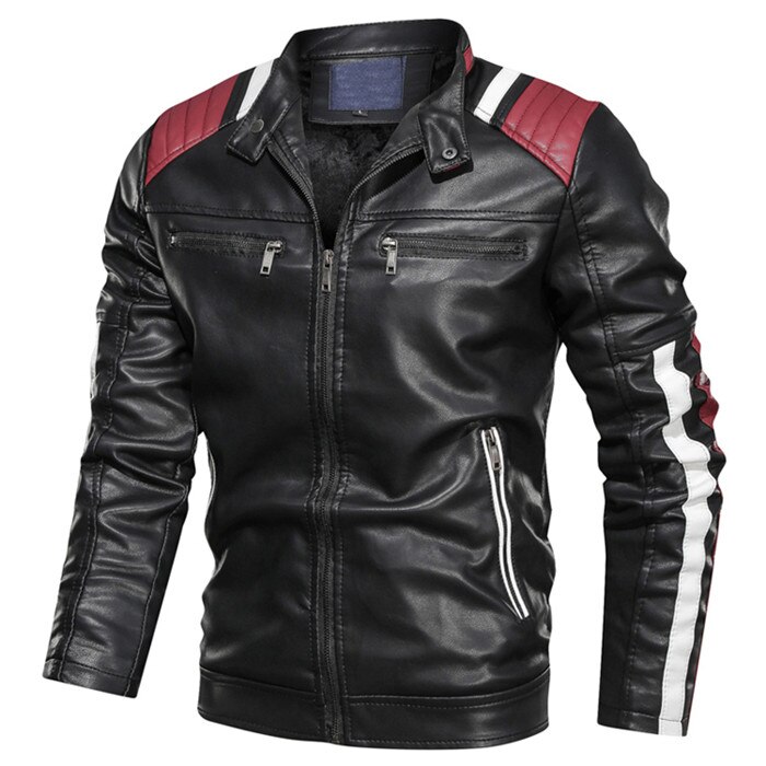 Naranjasabor skinnjacka herr vinter höst pu motorcykel jackor casual slim fit kappor manligt märke kläder  n586: Svart / Xxxl