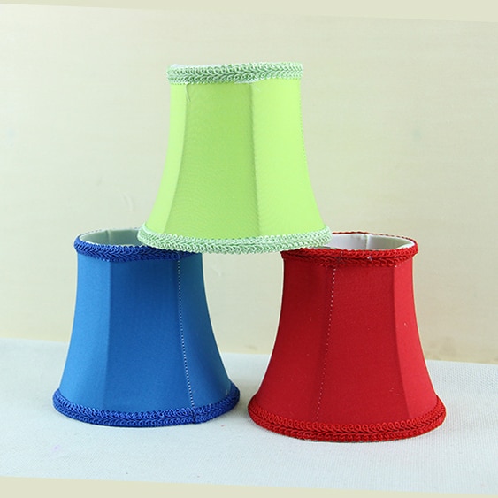 Rood, Blauw, Groen moderne licht lampen met stof lampenkappen, Kroonluchter Mini Lampenkap moderne, clip Op