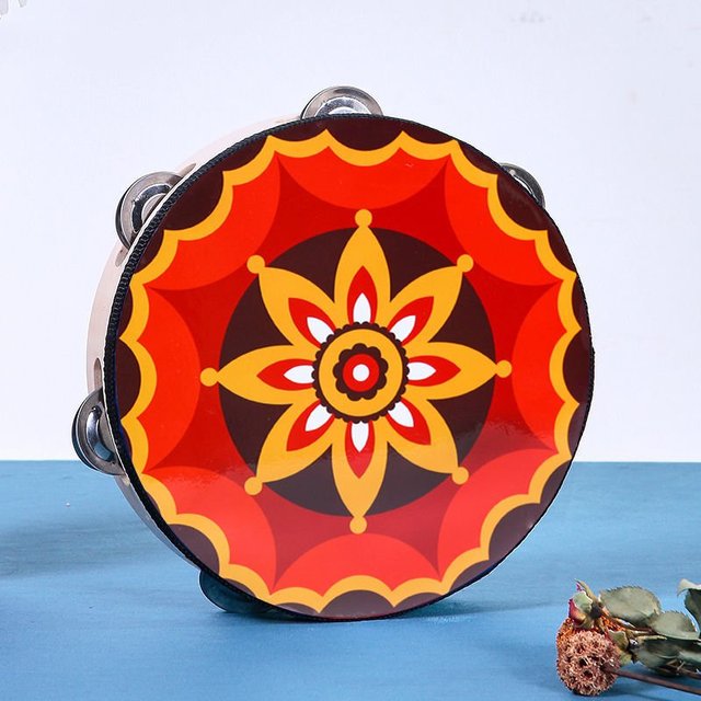 Cloches de Style ethnique, tambour à motifs colorés pour enfants et adultes, Performance sur scène Portable, Instruments de musique pour débutants,: B