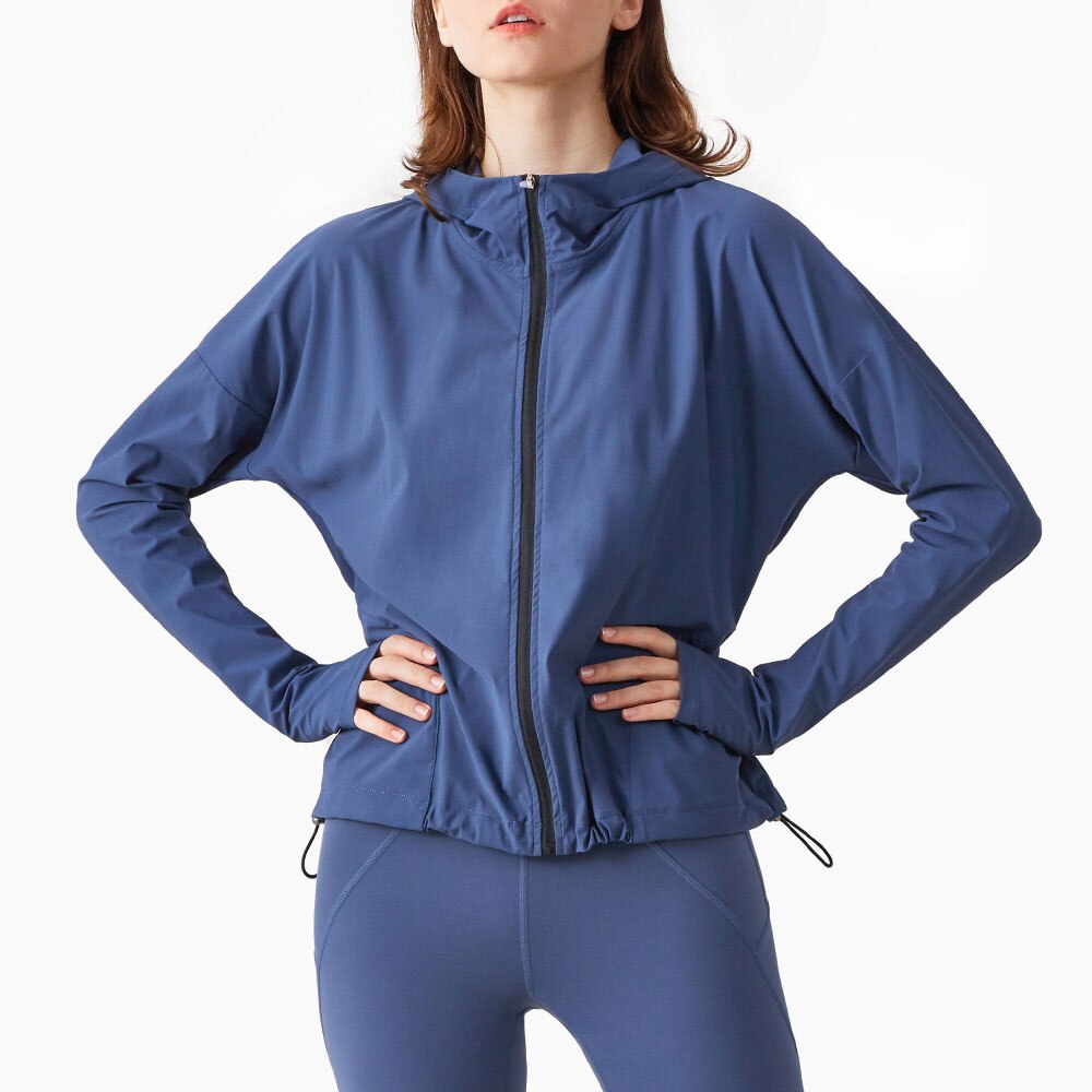 Vrouwen Running Zipper Hooded Jassen Slim Fit Sport Lange Mouwen Jassen Fitness Yoga Workout Training Oefening Jassen