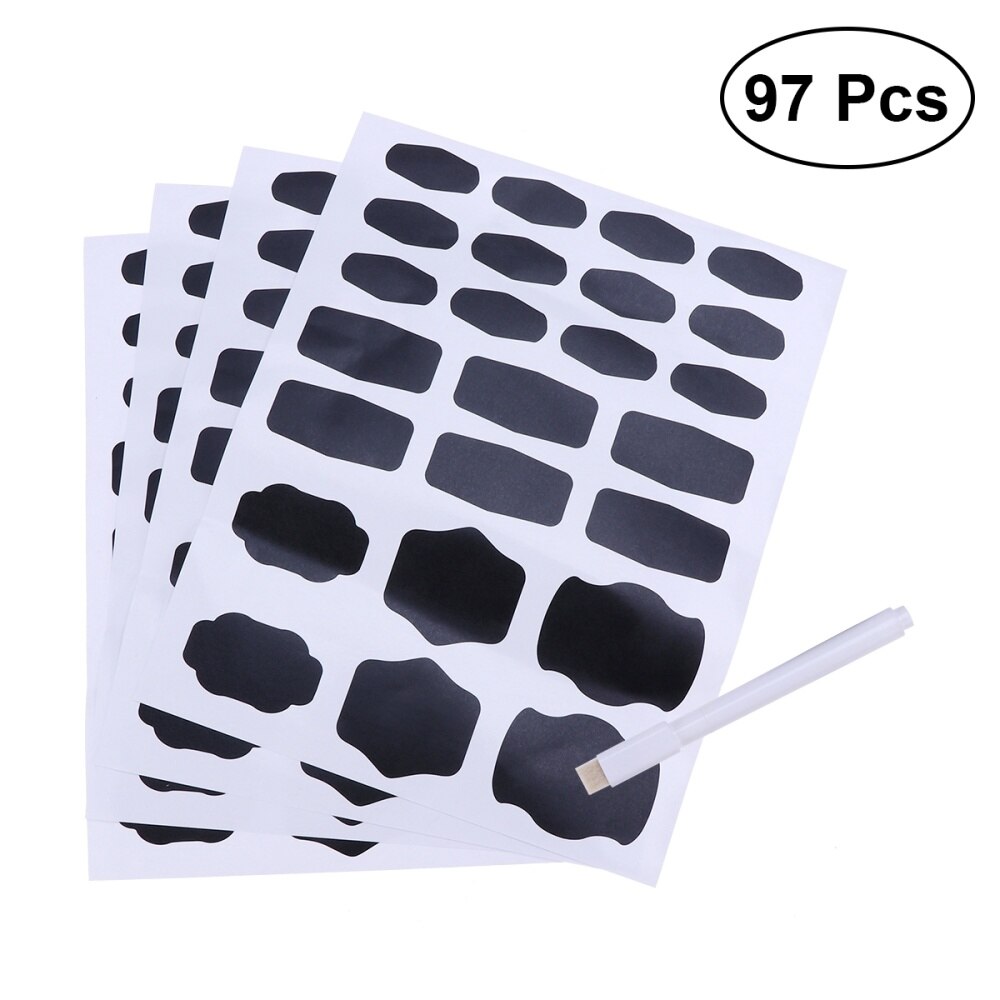 96 Pcs Reusable Blackboard Sticker Chalkboard Labels Stickers Set for Home Office Decorating Jars: 120 pcs