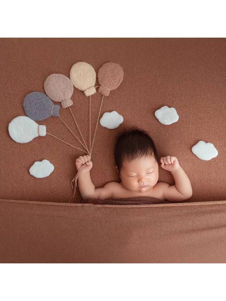Baby Wolle Filz Ballon Wolke Sterne Mond Drachen Dekoration Neugeborenen Fotografie Stütze Q1FE