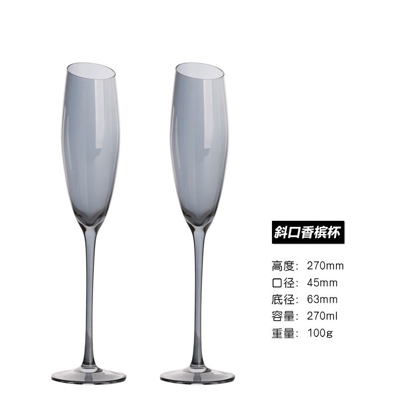 Champagneglas sølv røg grå plating drikke vinglas riste fløjter bryllup dekoration: A3 270ml