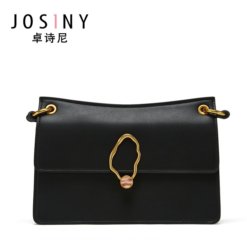 JOSINY Shoulder Corssbody Bags for Women's Female Handbag PU Leather Solid Color U-Shape Large Capacity with Magnet Hook: E Black