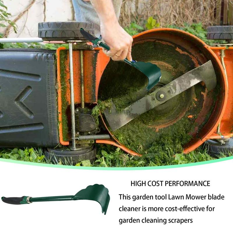 Herramientas de limpieza para cortacésped, raspador de cubierta con mango, herramienta de extracción para accesorios de jardinería