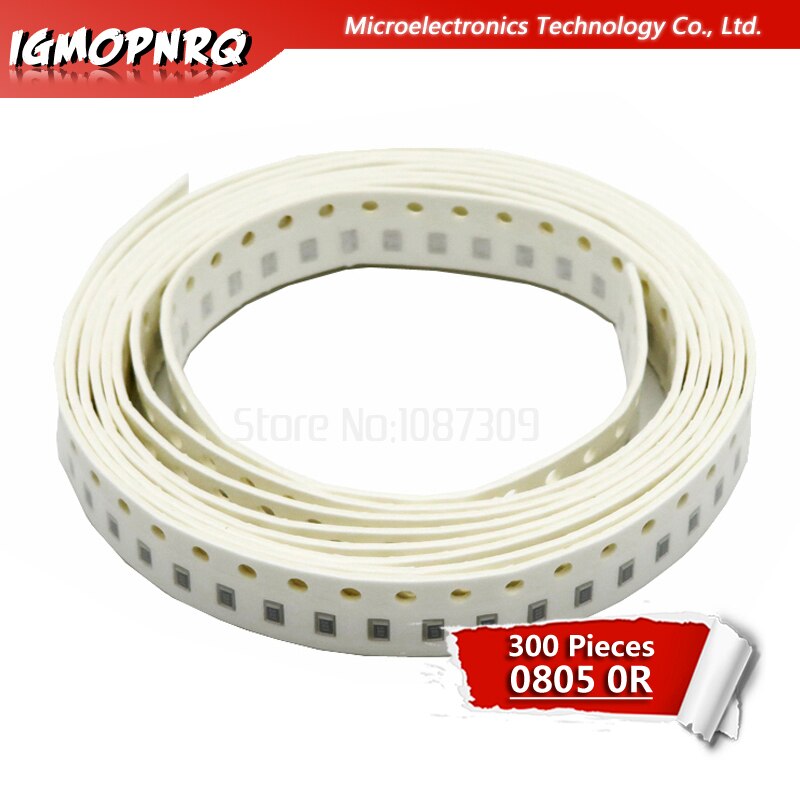 300PCS 0805 SMD Resistor 5% 0 ohm 1/8W 0R