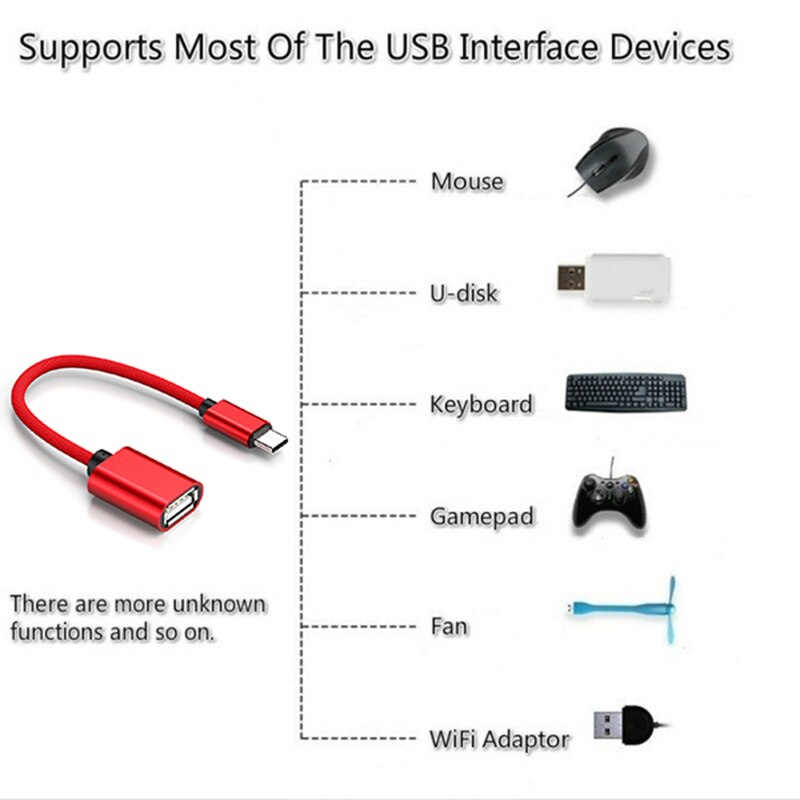 Cable adaptador USB OTG tipo C para Samsung, convertidor USB hembra a Micro USB macho para Android para IPhone, para portátil, función OTG