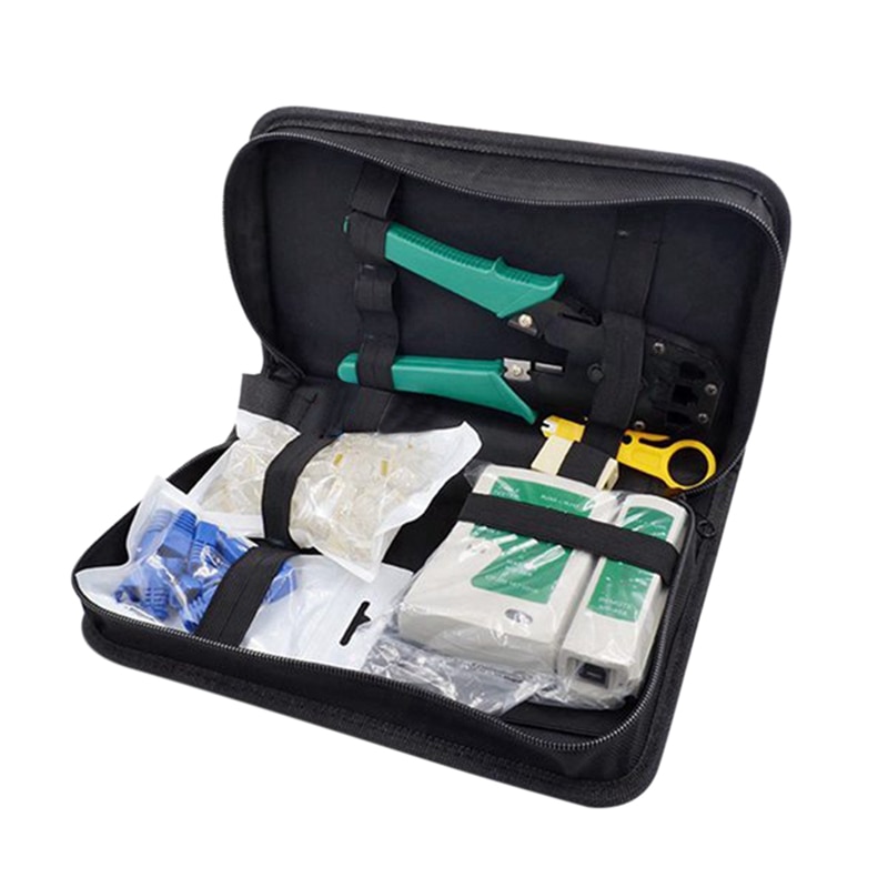 7 -teiliges netzwerkkabel-testgerät,  rj45 crimpzangen, abisolierzange, tragbares lan-netzwerk-reparaturset, kabeltester: Default Title