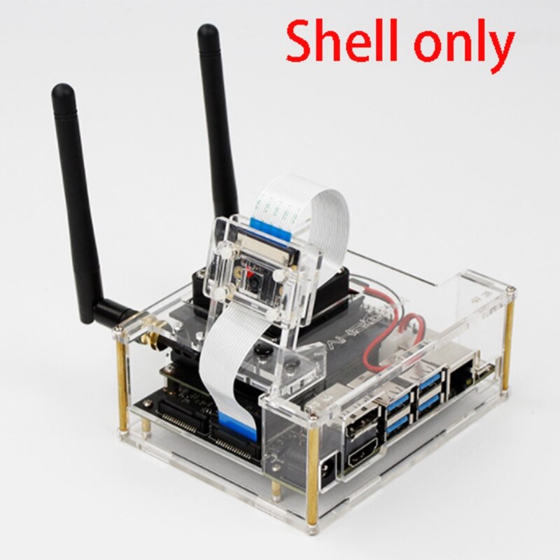 for Jetson Nano A02 Developer Kit Acrylic Case, with Cooling Fan, with Lens Holder