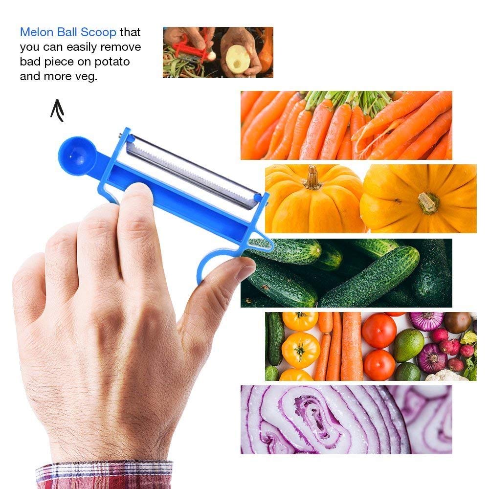 Ensemble de gadgets de cuisine multifonctions, magique, Trio éplucheur, trancheur, broyeur, Julienne éplucheur éplucheur, zeste à lame en acier inoxydable