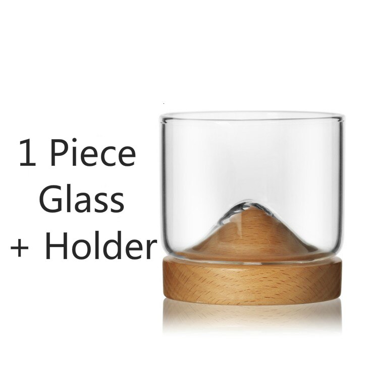 Whiskyglas met houten houder japanse stijl rum likeur bier wijnglas persoonlijkheid berg proeverij vaso: 1 stuk glas 4