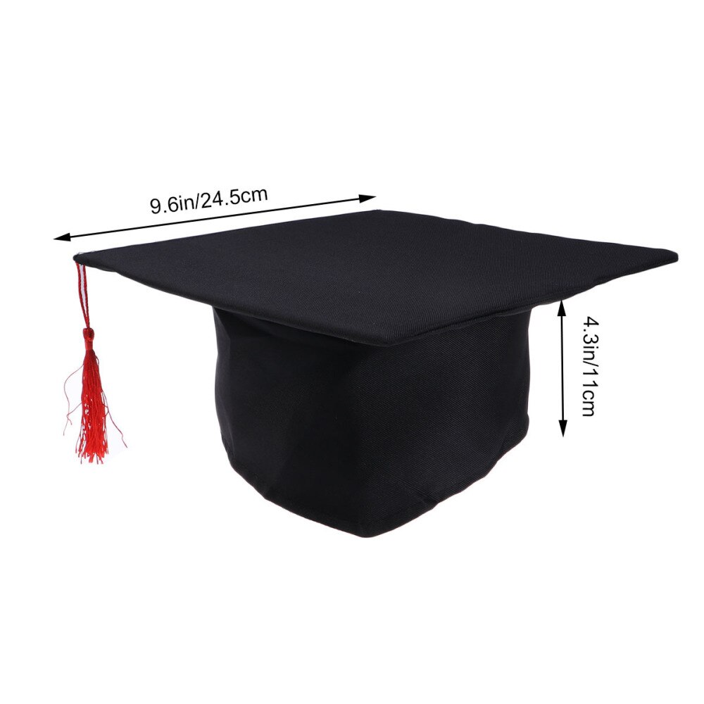 Children's Graduation Hat Costume Accessory Doctoral Cap with Yellow Tassel for Kids