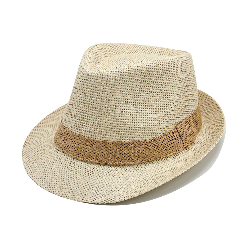 Simple Solid Jazz Hat Men Outdoor Beach Hat Women Straw Hat Woven Stripe Sunshade Hat Casual Buckle Beach Sun Fedoras Panama Cap: army green