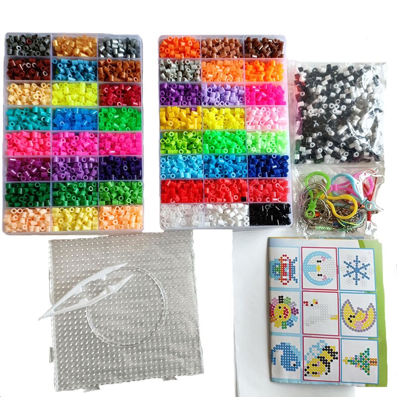 Kit de perles Perler 5mm/2.6mm, ensemble complet de perles Hama avec panneau perforé et fer, Puzzle 3D, jouet de bricolage pour enfants, jouet artisanal fait à la main,