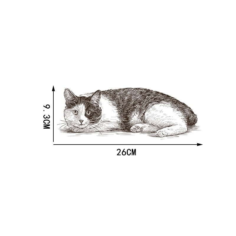 Yoja 26 × 9.3cm handgetekende kat grappige toiletbril stickers cartoon huis kamer muurdecoratie accessoires  t1-2899