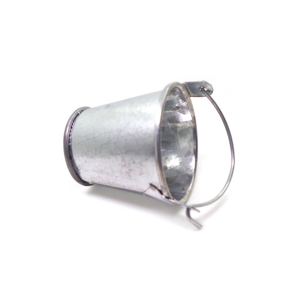 2 Stuks Mini Gegalvaniseerd Emmers Tin Emmer Emmer Model Mini Tuin Miniatuur Metalen Emmers Kind