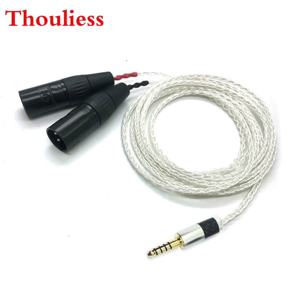 Haldane Audio Adapter Cable - 4.4mm Balanced to Dual XLR 3-Pin Male - Silver Plated 8-Core - 1m/2m/3m