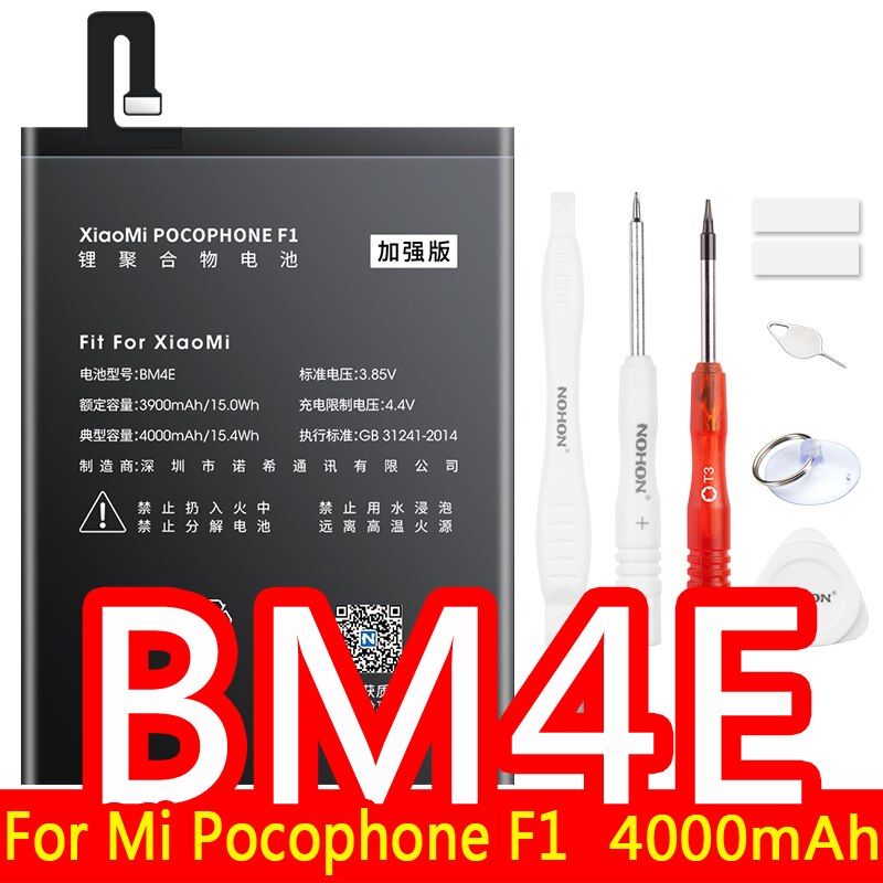 NOHON-batería BM4E BM3B BM3E BM3L BM3M BM4Q BM22 BM36 BM39 BM46 BM47 BN31 BN41 BN43 BN45 BN4A para Xiaomi Mi POCOPHONE F1 F2 Pro: BM4E