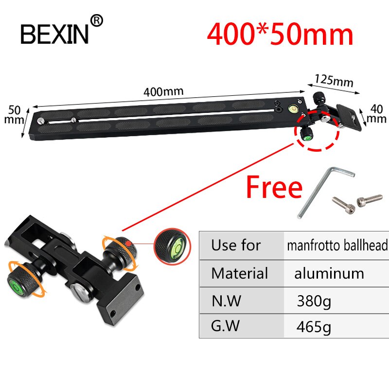 Lange Telephot Lens Ondersteuning Adapter Beugel Lange Focus Lens Camera Houder Ondersteuning Quick Release Plate Voor Manfrotto Statief: 400x50mm