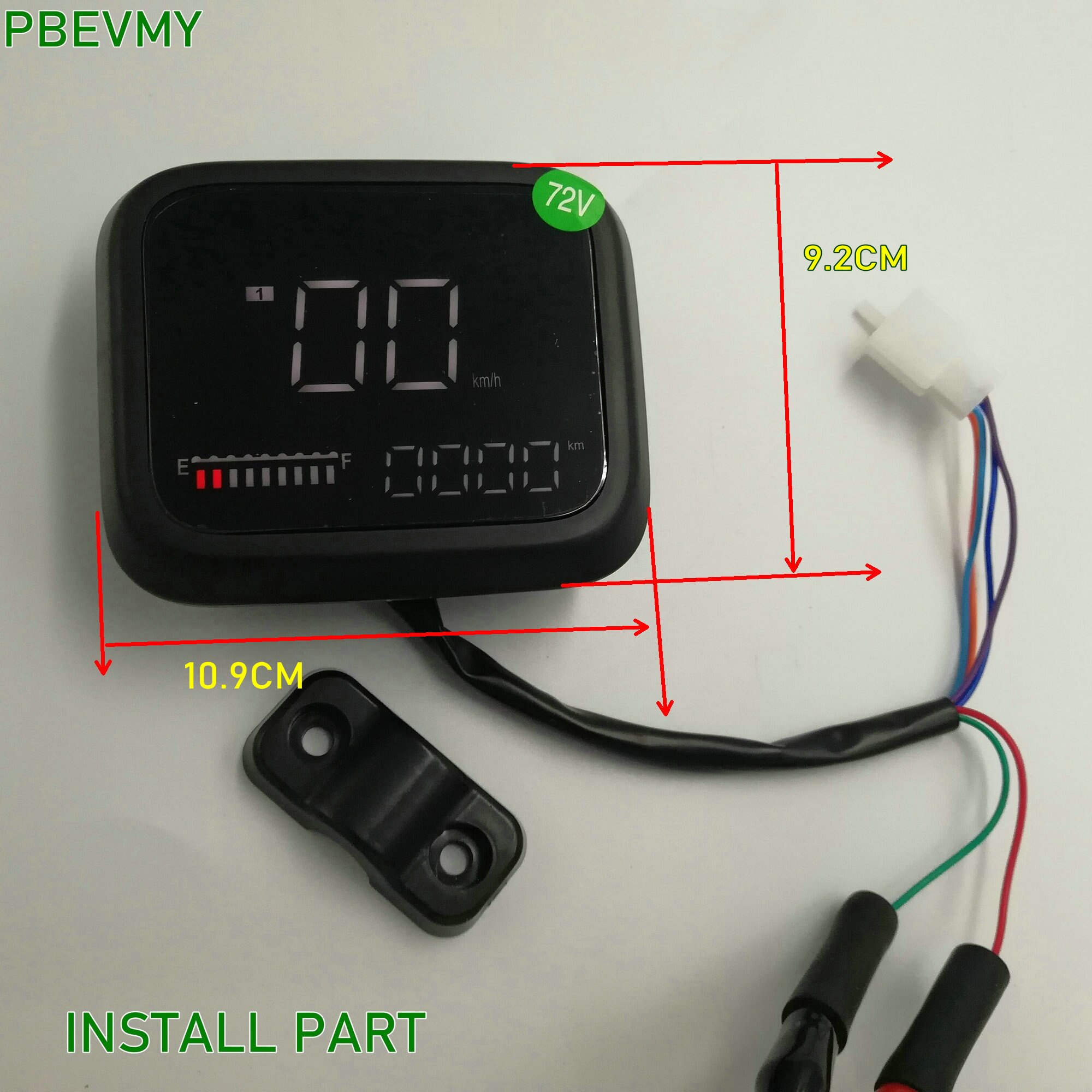 Hastighetsmåler batteri makt/nivå indikator måler 48 v 60 v 72v lcd display elektrisk scooter deler elektrisk sykkel mtb atv utv dashbord