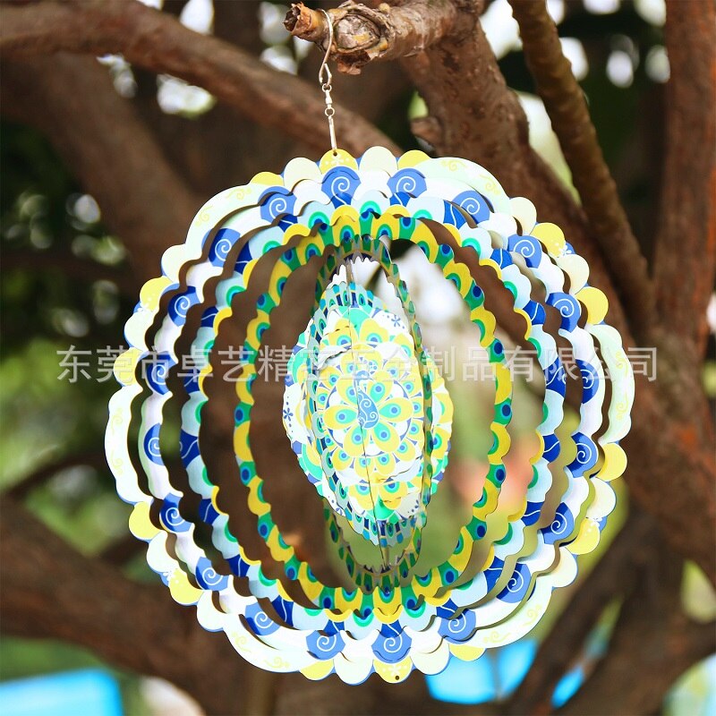3D Stainless Steel Metal Sculptures Wind Spinners Hanging Decorations For Outdoor Garden Yard Art
