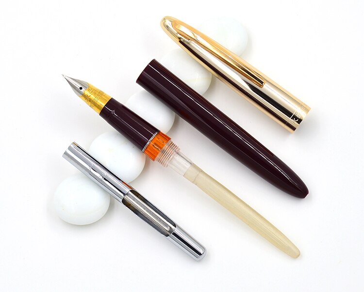 Pluma estilográfica wing sung 233, pluma estilográfica clásica con tapa de aluminio y acero iridio,