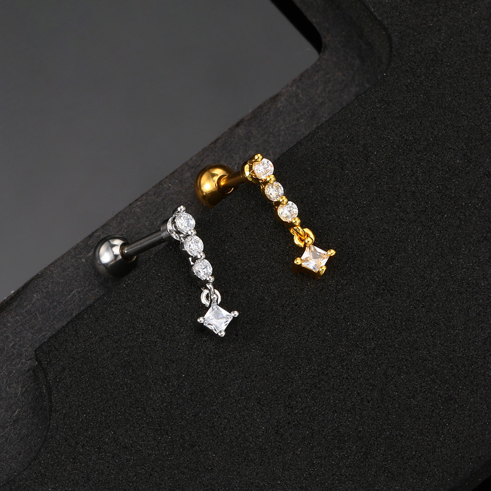 1pc catena corta piercing tutto'orecchio elica lobo orecchini con perno per le donne intarsiato zirconi da ragazzina Daith Trago accessori per l'orecchio gioielli ins