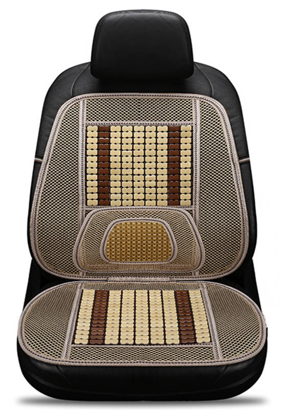 Asiento de coche para las cuatro estaciones con una sola pieza de almohadilla fresca, cojín de asiento de bambú transpirable de verano, Ventilación de Estera de bambú: Beige brown B