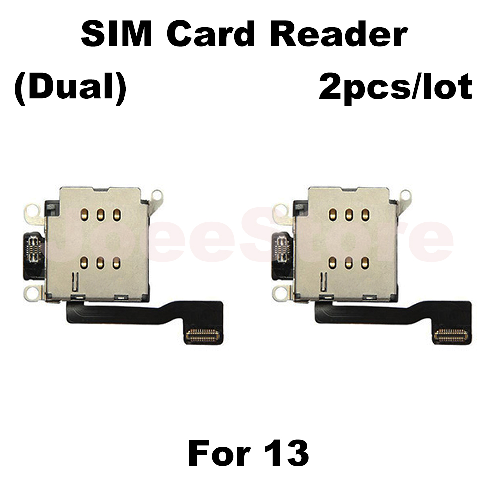 2 stuks simkaartlezer voor iphone 11 12 13 14 15 16 pro max, inclusief dual sim-kaartsleuf, interne simkaartadapter en flexkabel (vervangingsonderdelen).: Goud