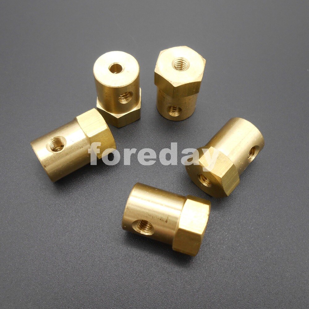 3PCS M3 3MM BRASS Material Wheel Shaft Motor Hexagonal hexagon HEX Total length 18mm Coupling Coupler +3 Spanner *FD249X3