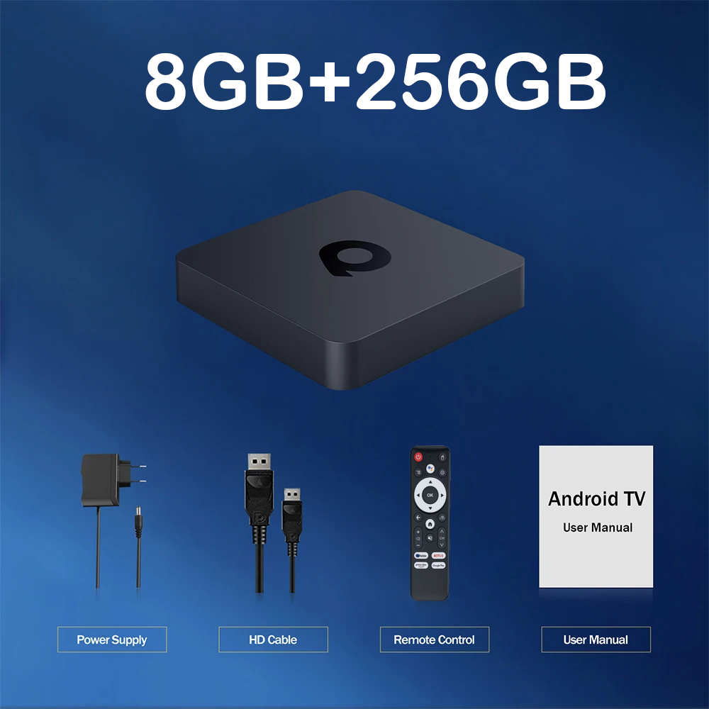 Box TV Android16 Smart Q1 8GB+256GB Allwinner H313 con Assistente Google, Video 8K, Bluetooth 6.0, Lettore Multimediale Ultra Veloce
