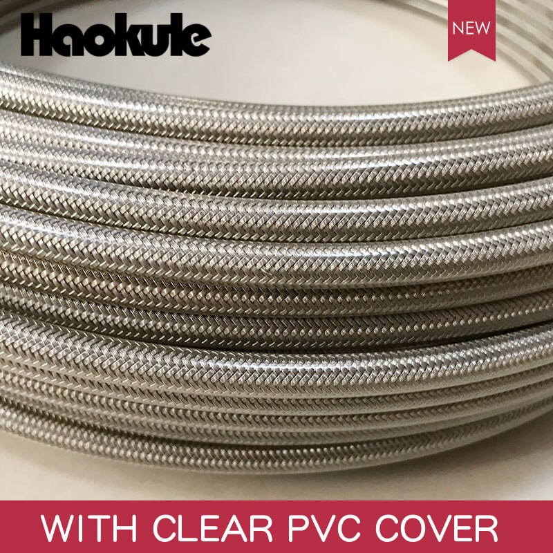 Tuyau tressé d'acier inoxydable de téflon de HAOKULE 3AN/AN3 PTFE avec la couverture noire/claire/bleue de PVC