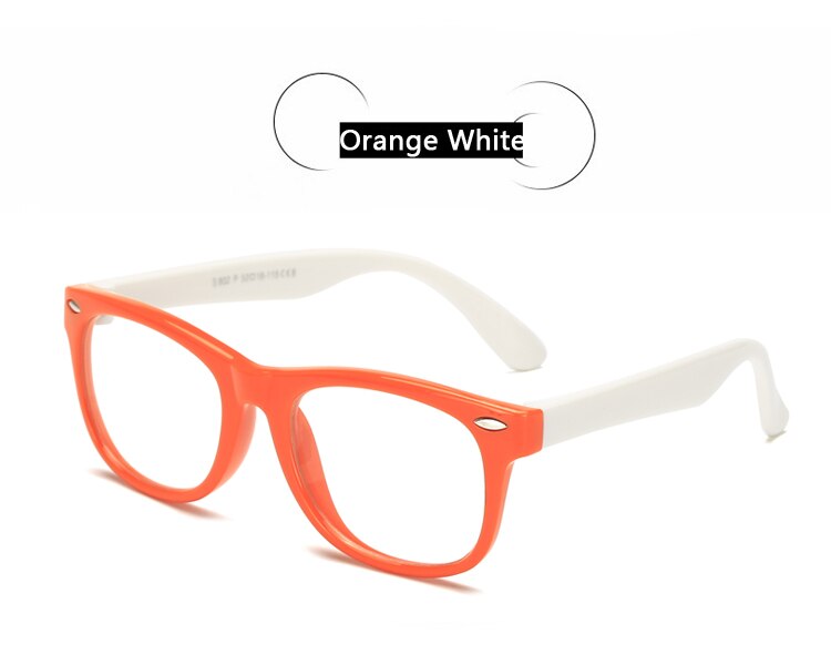 Kids Optical Glasses Frame Child Boy Girl Myopia Prescription Eyeglass Frames Clear Eyewear Spectacle Frame Oculos: orange white