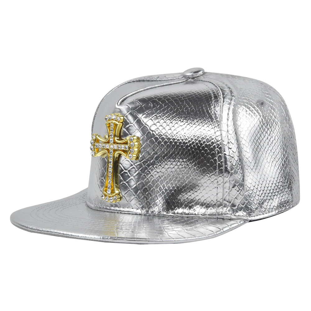 Hiphop-caps korset jesus metallmerkelapp breakdancing streetdance hatt med flat brem hiphop-caps med tettsittende passform ungdoms-tidevannscaps