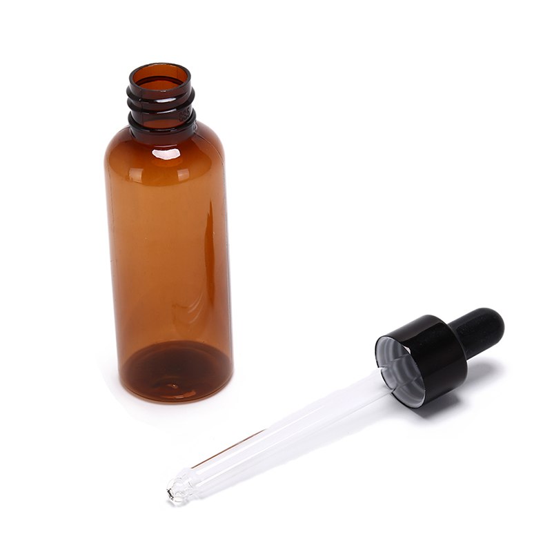 50ml/bottle Dropper Empty PET Aluminum Dropper Oil Essential Bottle In Refillable Liquid Pipette Bottles 1PC