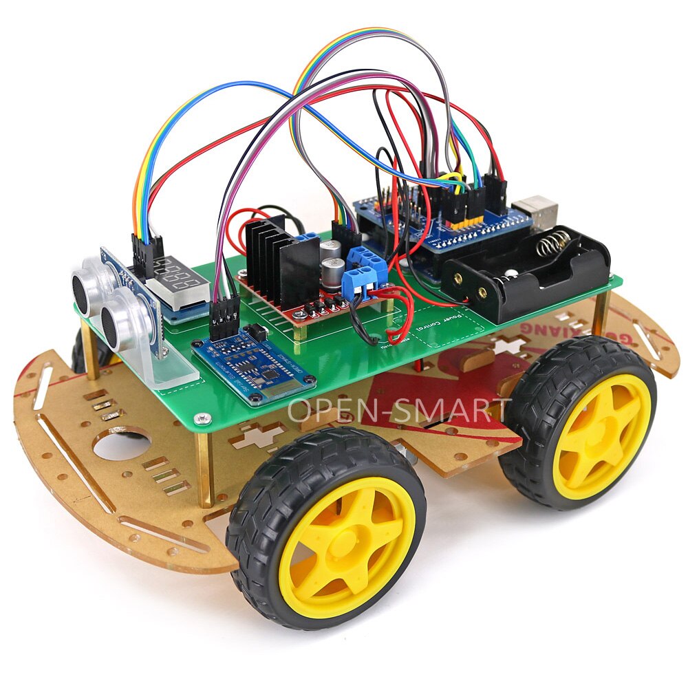 OPEN-SMART 4WD Bluetooth Gesteuert Smart Roboter Auto Kit mit Installation Tutorial & Demo-Code für Arduino