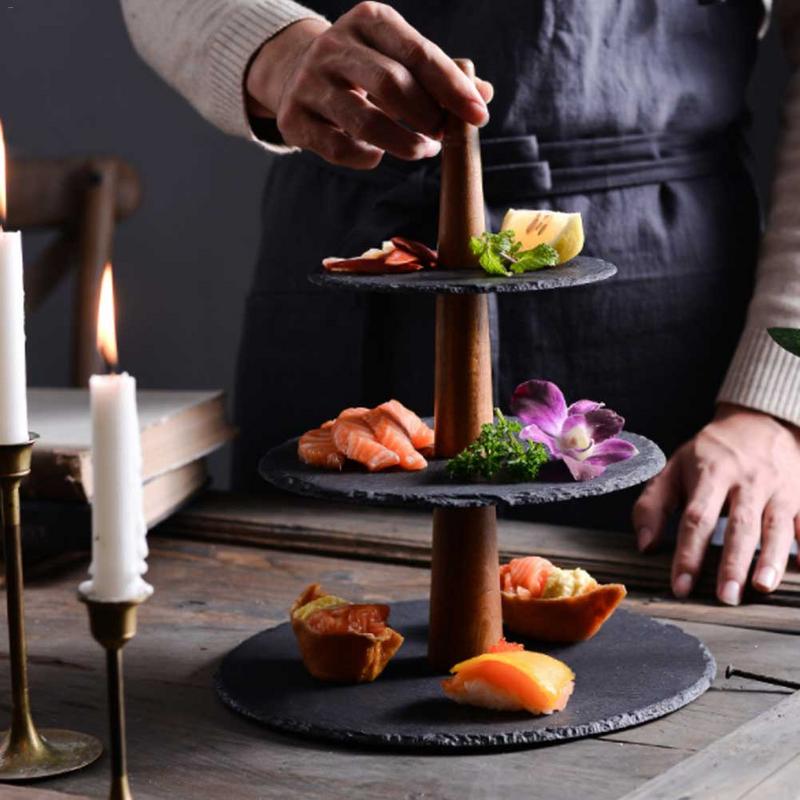 3 Tier Cake Tray Anti-slip Cupcake Sushi Dessert Display Stand Serving Platter Rack