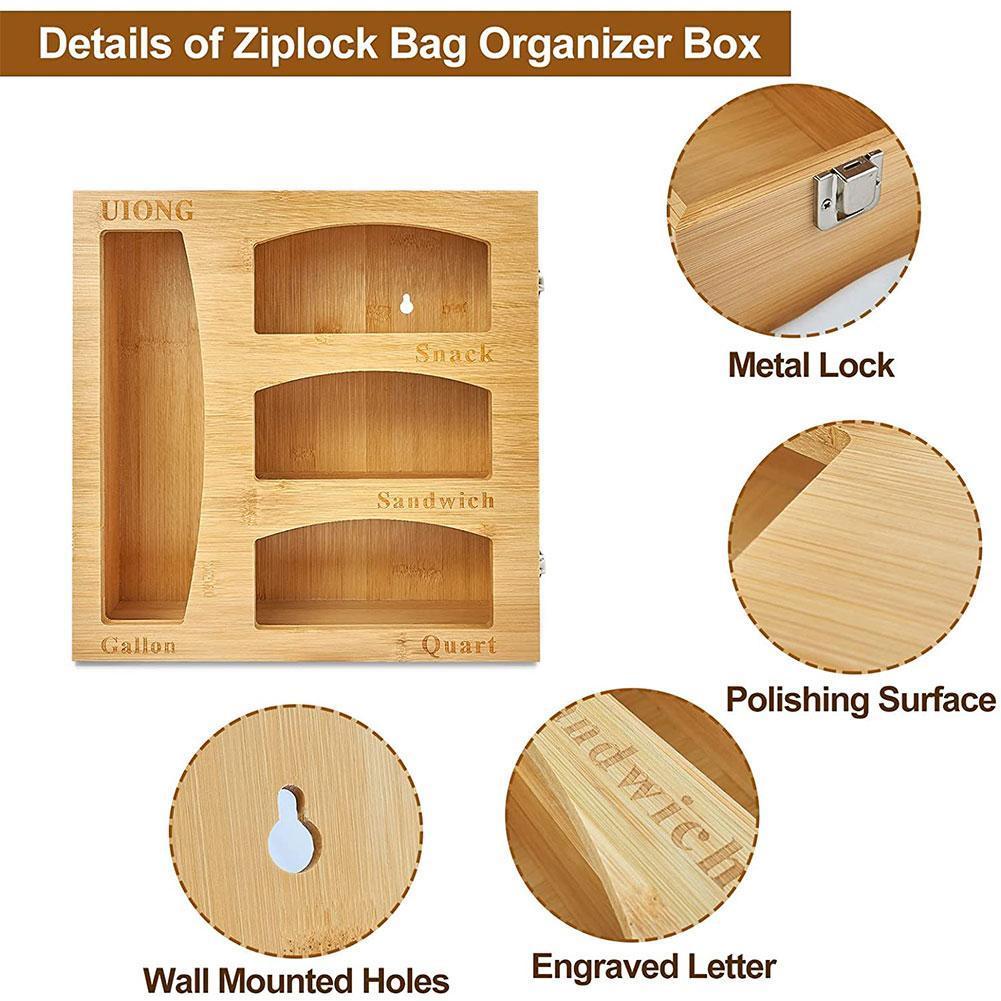Kitchen Drawer Storage Organizer Useful Bag Storage Bamboo Organizer And Dispenser For Sandwich Gallon Snack And Quart