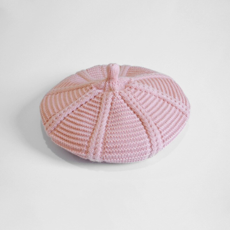 Bonnet rond tricoté pour femme, bonnet élastique décontracté, chaud, unisexe, pour l'automne et l'hiver: Rose