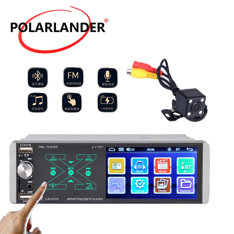 Smart AI Voice 4.1'' LED Camera Capacitive Screen Player Full HD 1080P Artificial Intelligence Single Ingot MP5 Smart Voice
