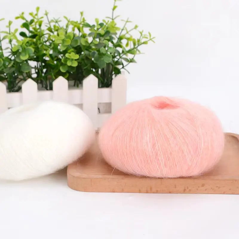 Soft Mohair Hand Woven Fine Thread DIY Mohair Yarn Soft Thread Hand Woven Scarf Hat Sweater Yarn Clearance Knitting Yarn Crochet