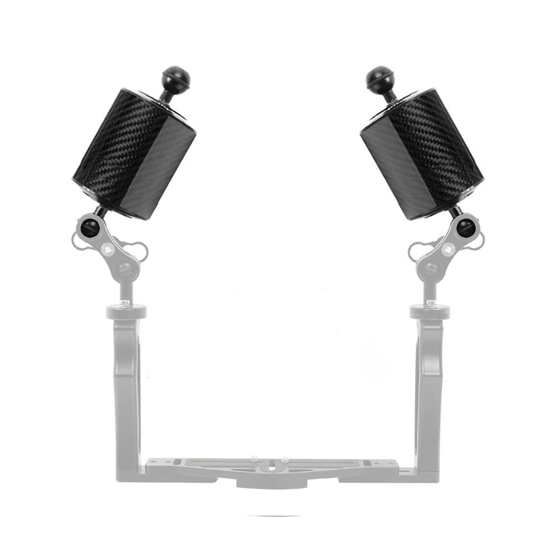 Carbon Fiber Float Buoyancy Diving Housing Aquatic Arm Extended Bracket Dual Ball Floating Arm Mount Camera Underwater Tray Kit