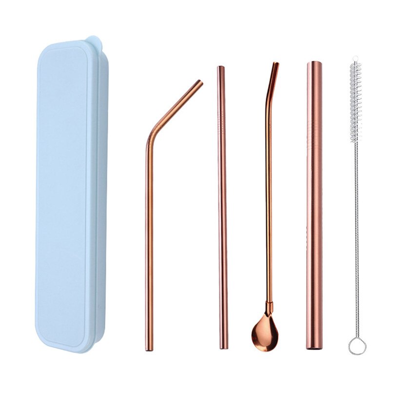 Rvs Rietjes Lange Rvs Metalen Rietjes Met Cleaning Borstels Set Recycle #2U26: C